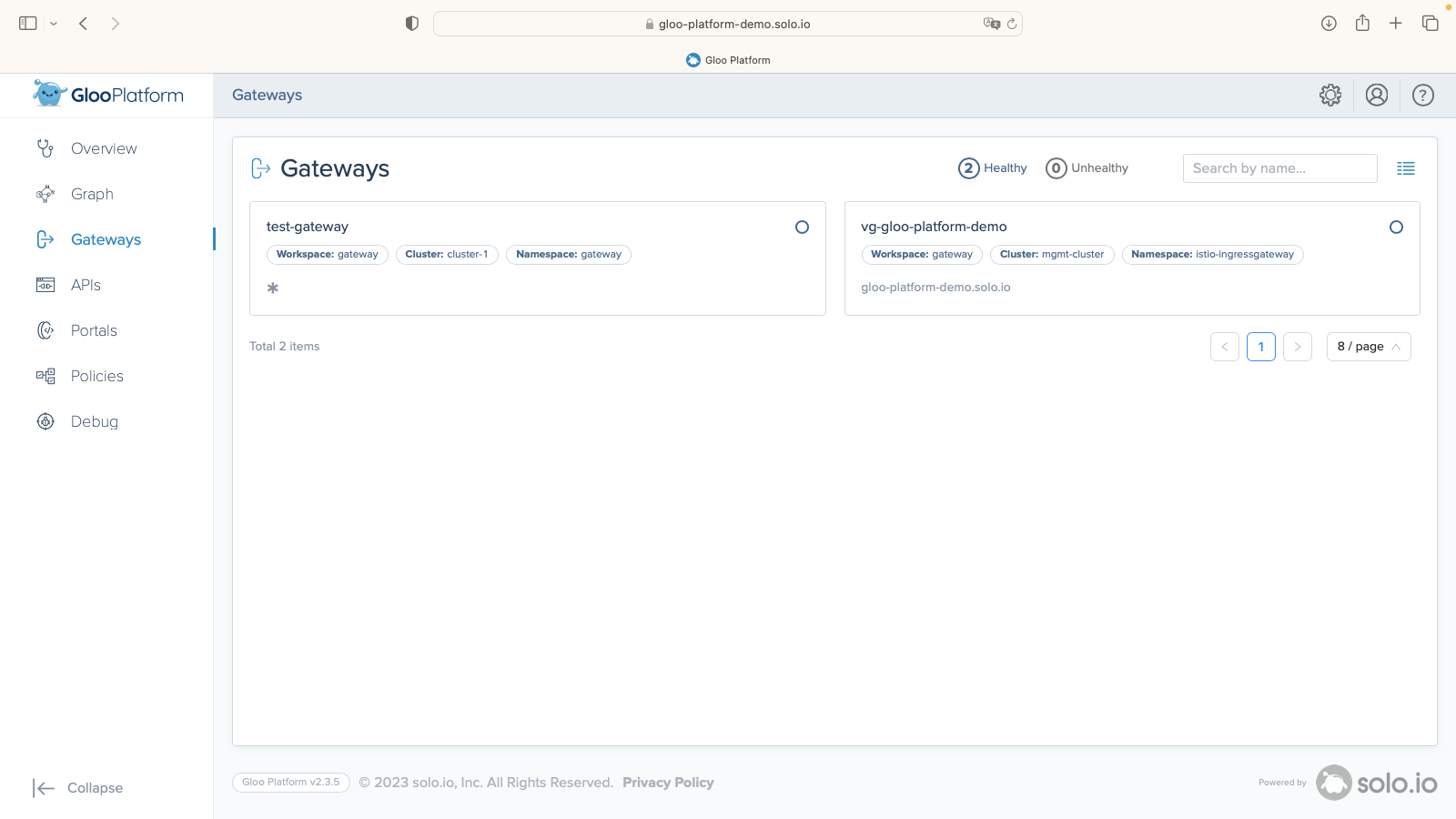 screenshot of Gloo Platform